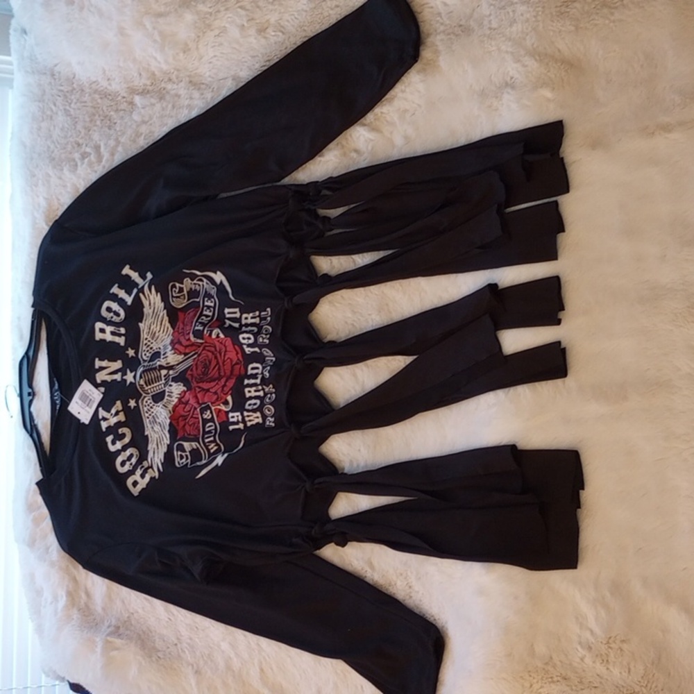 A Cut and Tie, Rock & Roll, Wild and Free, long sleeve t-shirt
